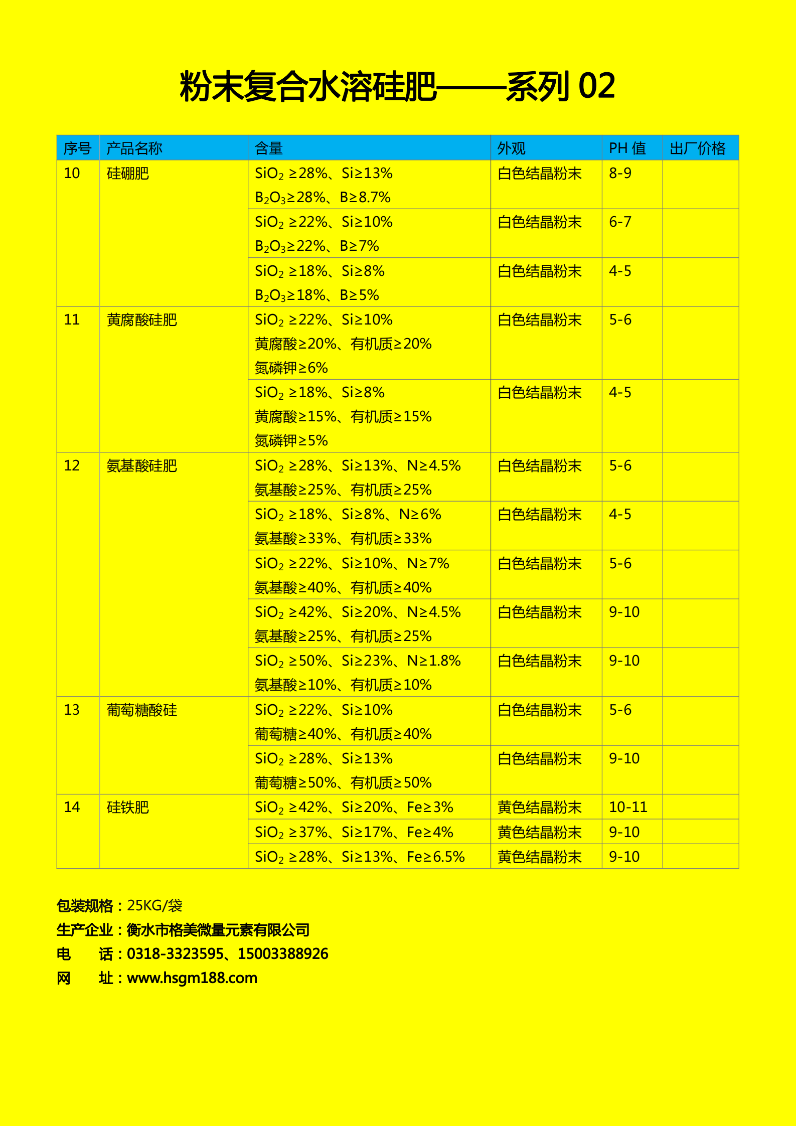 粉末復合水溶硅肥（2）